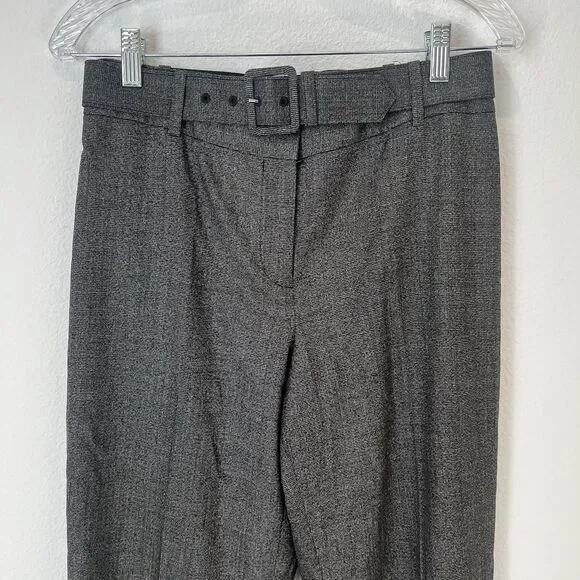 Ann Taylor Signature Fit Trouser Dress Pants  Size 6 Gray Wool Belted Classic - Picture 2 of 10